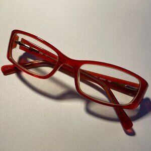 Vintage RAY BAN Petite Eyeglasses RB5063 2182 Clear Red Rectangular 50-16 130